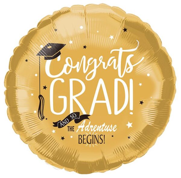 Congratulation Grad Foil Balloon- Yellow-1pcs