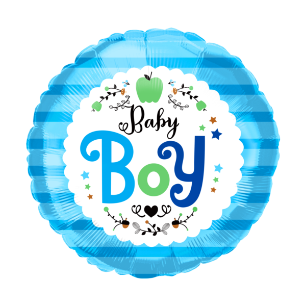 Baby Shower Boy 18 inch Boy Balloon_1pcs_Blue Inflated.