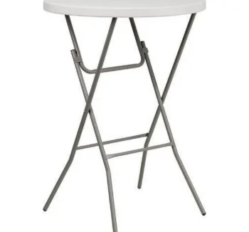 32inch White Plastic Round Cocktail Table (Rentals)