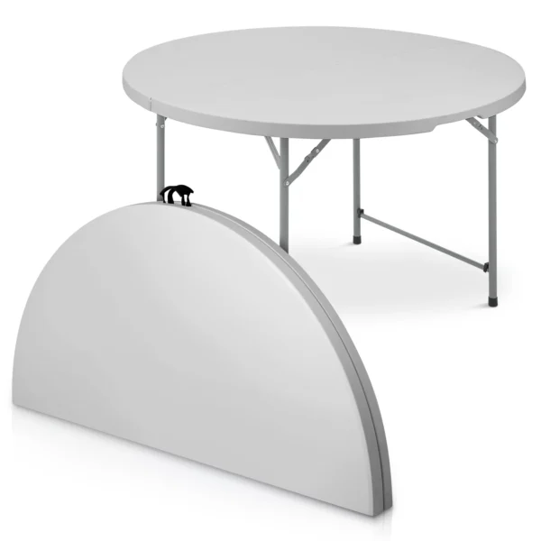 4ft (48inch) White Plastic Round Table (Rentals) - Image 2
