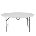 5ft (60inch) White Plastic Round Table (Rentals)