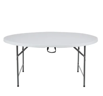 5ft (60inch) White Plastic Round Table (Rentals)