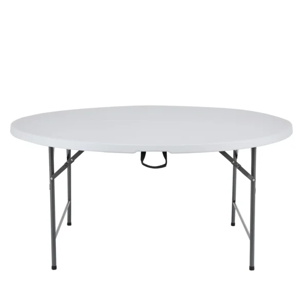 5ft (60inch) White Plastic Round Table (Rentals)