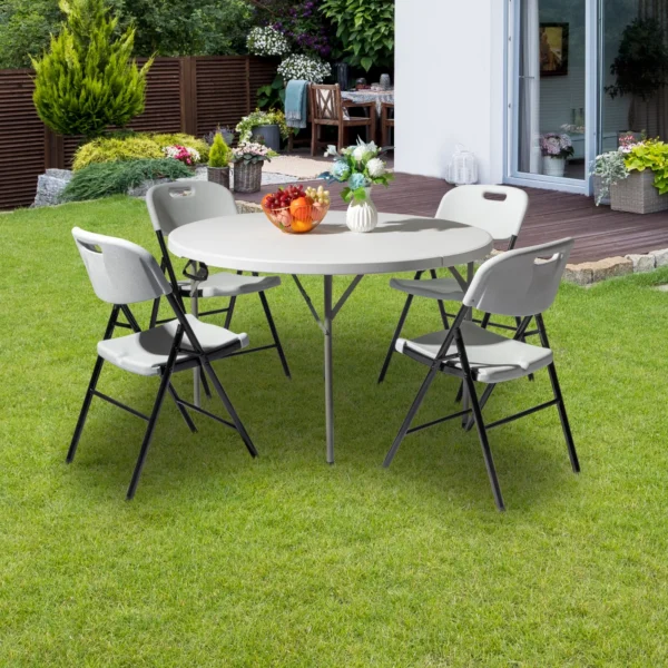 4ft (48inch) White Plastic Round Table (Rentals) - Image 5