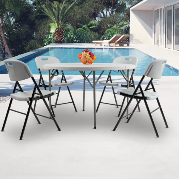 4ft (48inch) White Plastic Round Table (Rentals) - Image 4