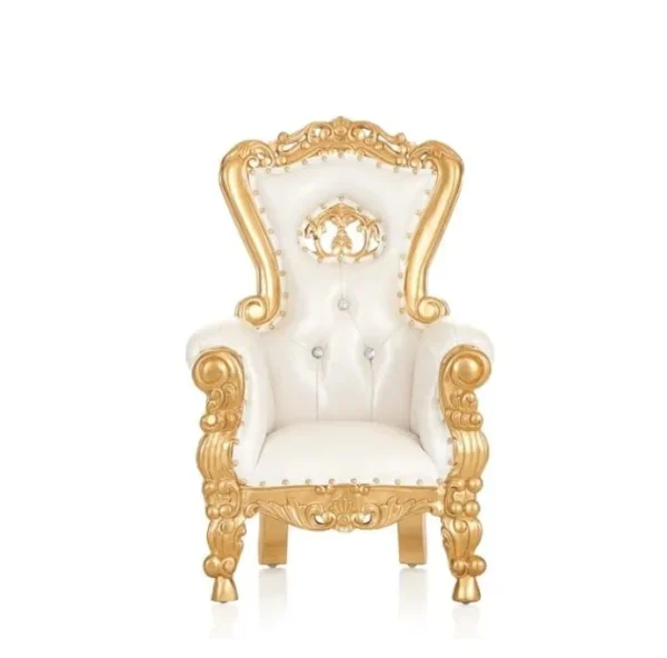 Gold & White Kids' Throne Chair (Rentals)