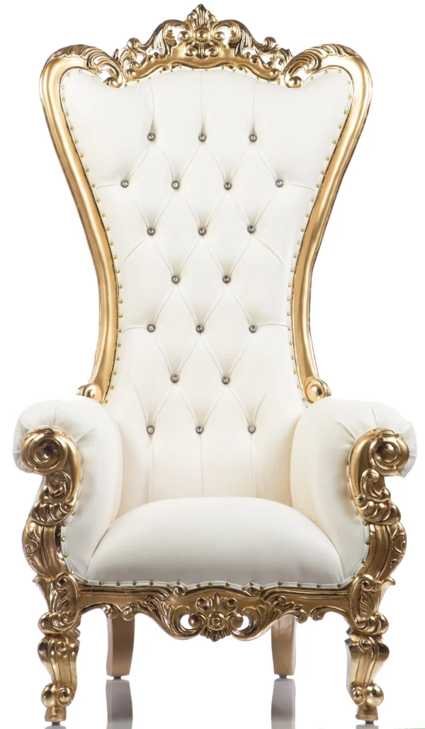 Gold & White Throne Chair (Rentals) - Image 5