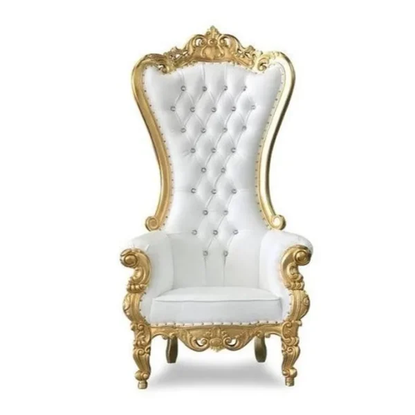 Gold & White Throne Chair (Rentals)