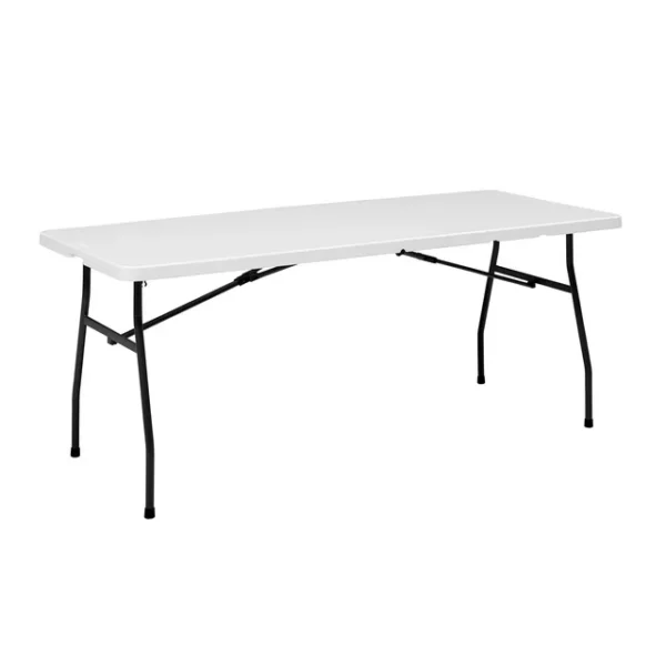 6ft (72inch) White Plastic Foldable Rectangular Table (Rentals)