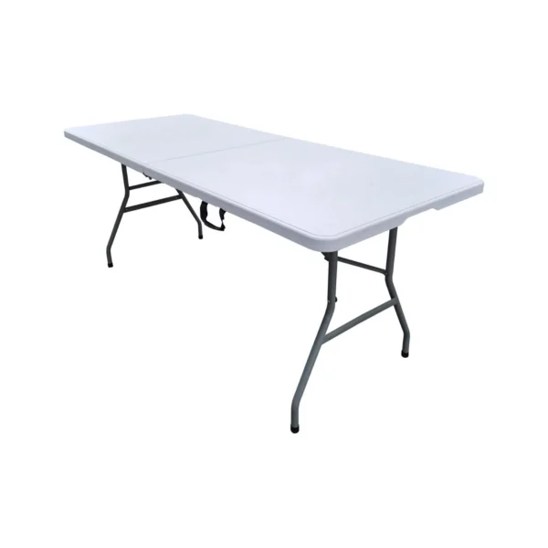 8ft (96inch) White Plastic Foldable Rectangular Table (Rentals) - Image 3