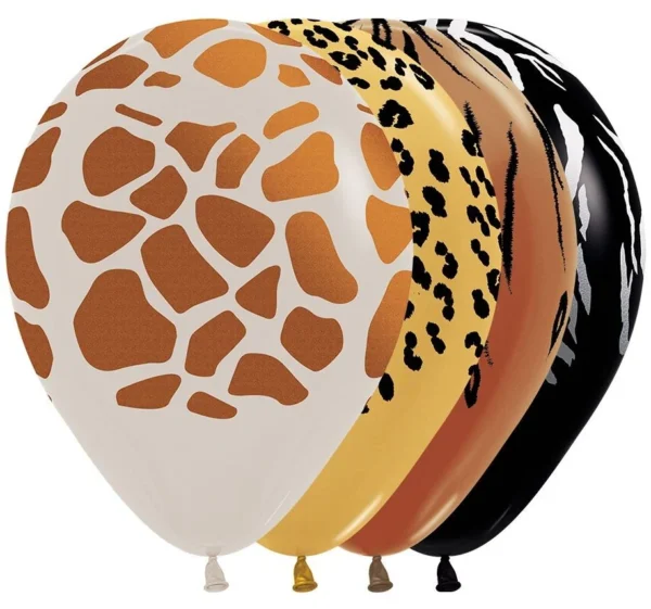 11" Animal Print Assortment (50pcs) Balloons