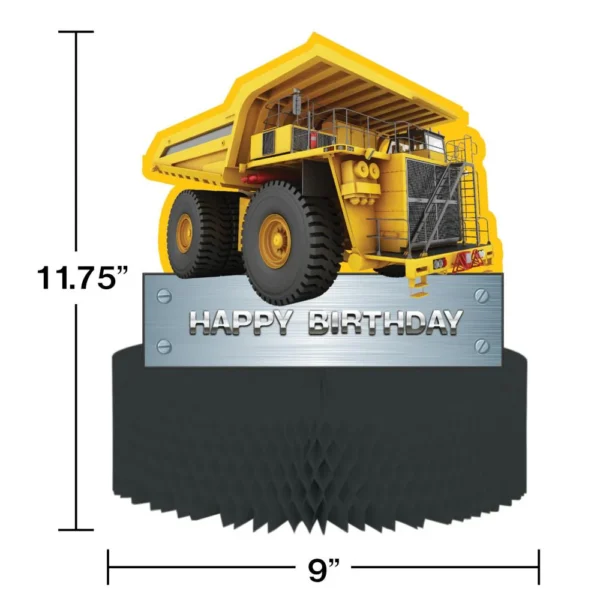 Construction Zone Birthday Centerpiece, Multi-colored, 12 3/4" Creative Converting - Image 3