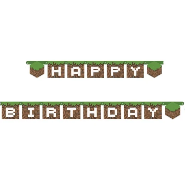 Multicolor Minecraft Large Jointed Banner - Premium & Vibrant Party Decor, Perfect for Gamers & Celebrations - Image 3