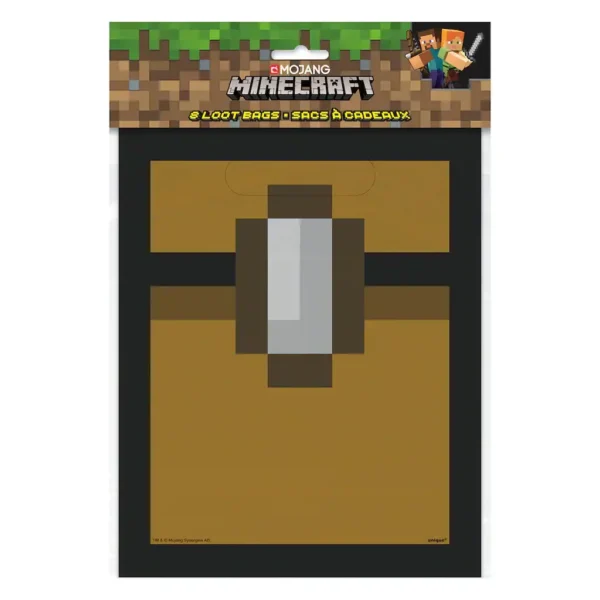 Multicolor Minecraft Loot Bags (8 Count) - Perfect Party Favor Bag for Gamers, Collectors, and Minecraft Fans