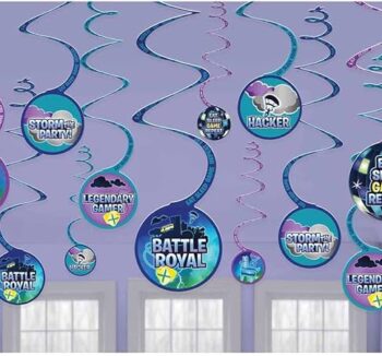 Battle Royale Swirl Decorations (5") - 12 Count (Party Supplies)