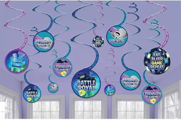Battle Royale Swirl Decorations (5") - 12 Count (Party Supplies)