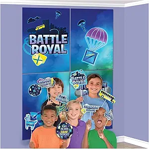 Battle Royale Party Scene Setter 40" x 27.75" (With Props) - 4 Count (Party Supplies)