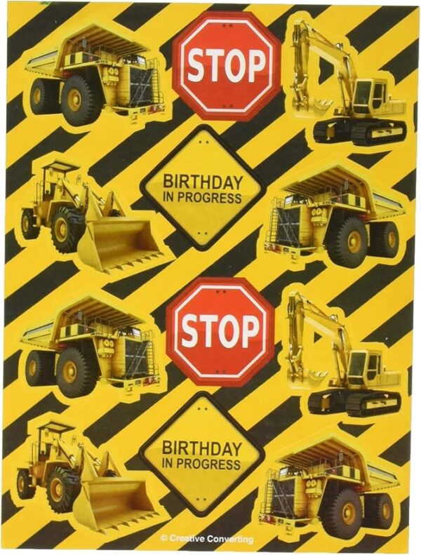 Construction Zone Sticker Party Favors - 4 Count