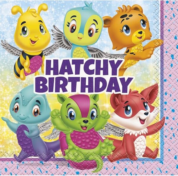 Unique Hatchimals Napkins small - 16 Count (Party Supplies)