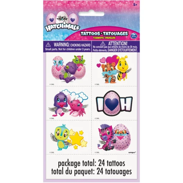 Hatchimals Temporary Tattoos - 24 count, 4 Pack (Party Favors)