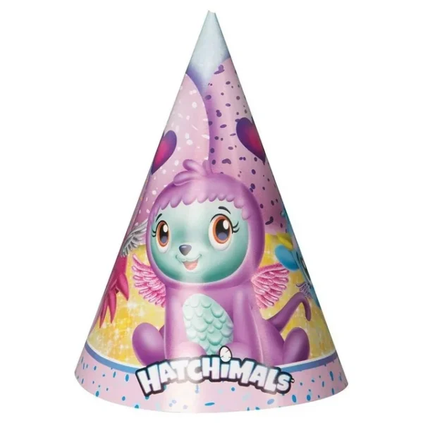 Hatchimals Unique Supplies Party Cone Hats - 8 Count