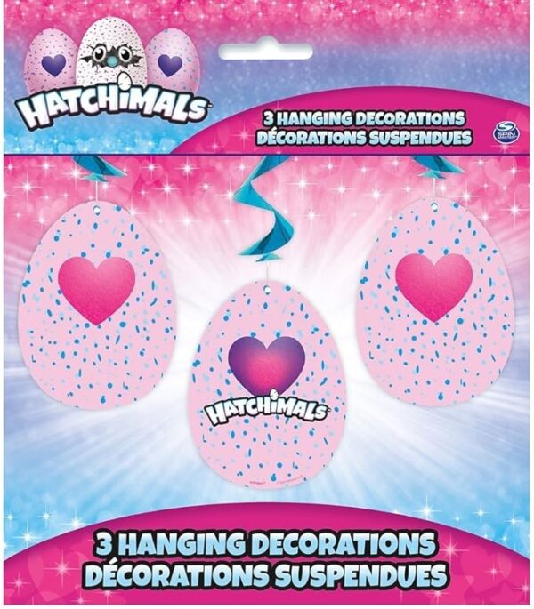 Unique Hatchimals Hanging Swirl Decorations - 3 Count 26"