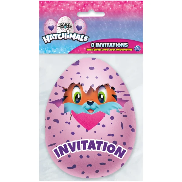 Hatchimals Party Invitations - 8 Count ~ 4.50"