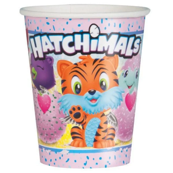 9oz Hatchimals Paper Cups - 8 Count, Perfect for drinks at Kids Parties!