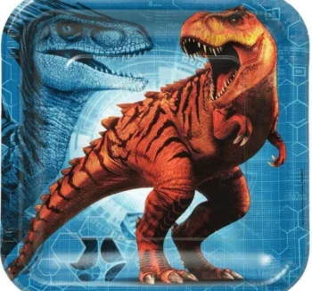 Jurassic World 'Dino Hybrid' Square Party Plates 9" - 8 Count (Party Supplies)