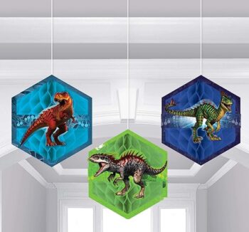 Jurassic World Honeycomb Decorations - 3 Count (Party Supplies) {Dino Hybrid}