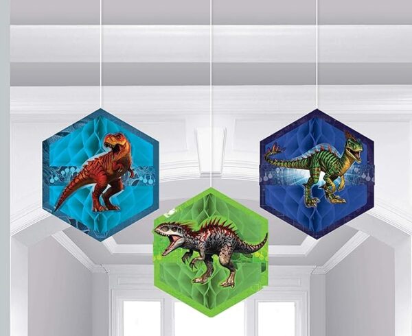 Jurassic World Honeycomb Decorations - 3 Count (Party Supplies) {Dino Hybrid}