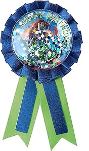 Jurassic World Blue and Green Confetti Award Ribbon - 1 Count (Party Favors)