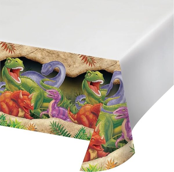 Dino Blast Plastic Table Covering 54" x 108" - 1 Count (Party Supplies) {Creative Converting}