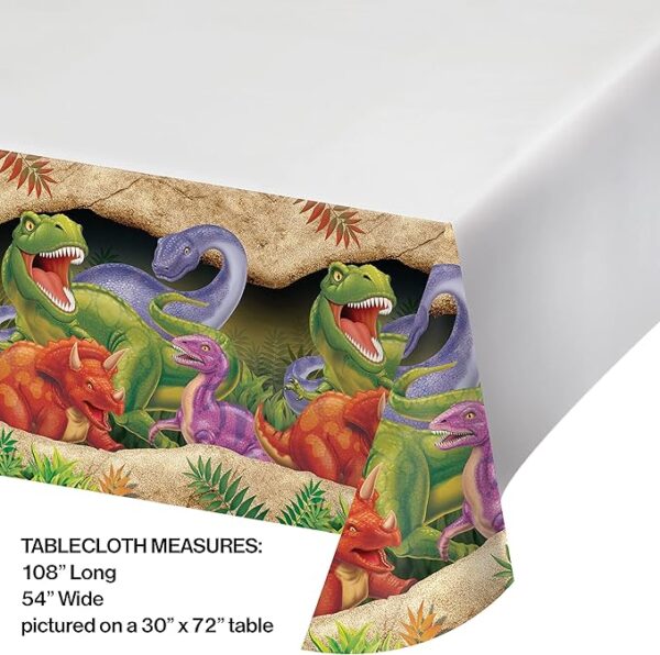 Dino Blast Plastic Table Covering 54" x 108" - 1 Count (Party Supplies) {Creative Converting} - Image 3