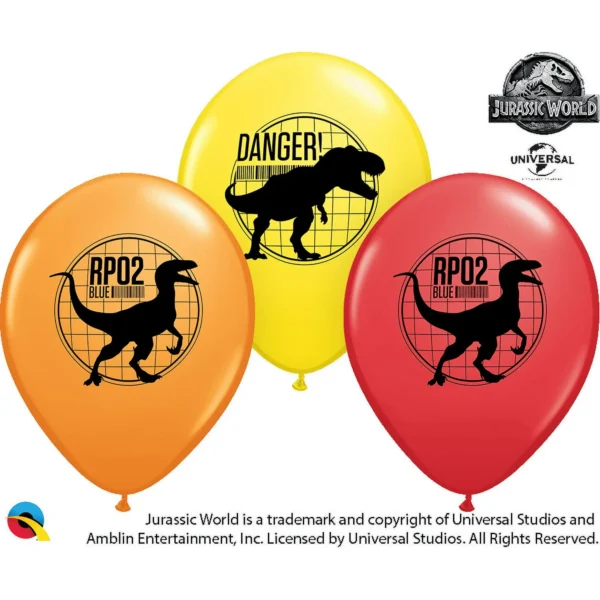 Jurassic World Latex Balloons, Assorted Colors - 6 Count {Dino Hybrid} - Image 3