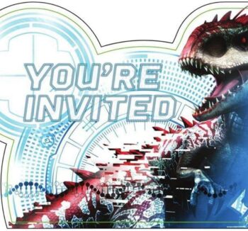 Jurassic World Party Invitations, Light Blue (Set of 8) - 8 Count (Party Supplies) {Dino Hybrid}