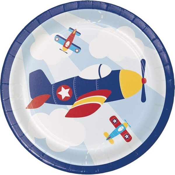 Lil' Flyer Luncheon Plates for Parties 7" - 8 Count (Party Supplies) (Creative Converting)