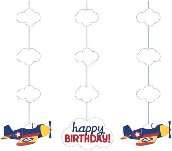 Lil' Flyer Hanging Birthday Cutouts - 3 Count (Party Supplies) (Creative Converting)