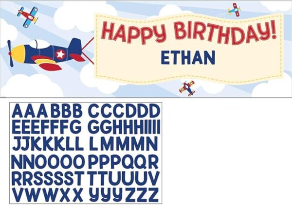 Lil' Flyer Birthday Party Banner with Letter Stickers - 1 Count (Party Supplies) (Creative Converting)