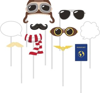 Lil' Flyer Photo Booth Props/Decorations- 10 Count (Party Supplies, Party Favors)