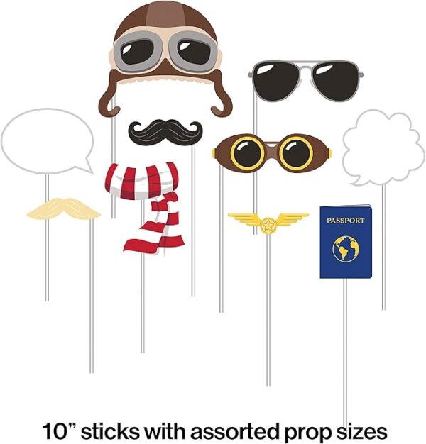 Lil' Flyer Photo Booth Props/Decorations- 10 Count (Party Supplies, Party Favors) - Image 3