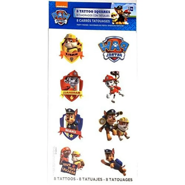 Paw Patrol Tattoo Sheet - 8 Count (Party Supplies) - Image 2
