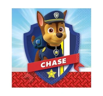 Paw Patrol Chase Beverage Napkin - 16 Count (Party Supplies)