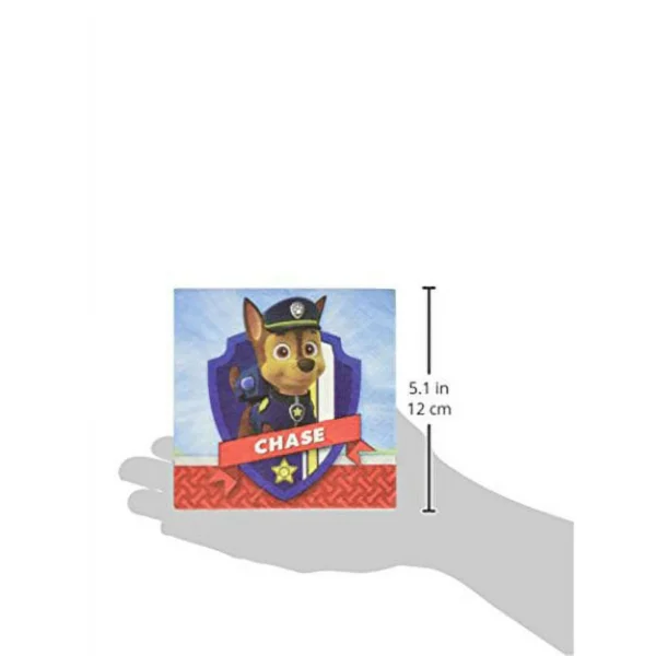 Paw Patrol Chase Beverage Napkin - 16 Count (Party Supplies) - Image 3