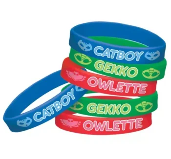 PJ Masks Rubber Wristbands/Bracelets - 6 Count (Party Favors)