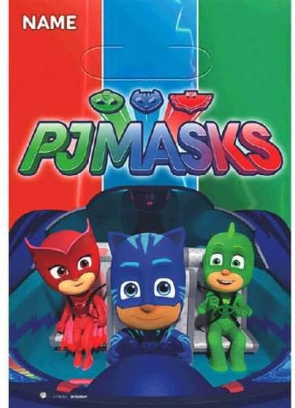 PJ Masks Folded Loot/Goodie Bags for Game Prizes or Candies - 8 Count (Party Supplies, Party Favors)