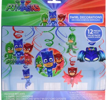 PJ Masks Swirl Decorations for Parties (Value Pack) - 12 Count (Party Supplies)