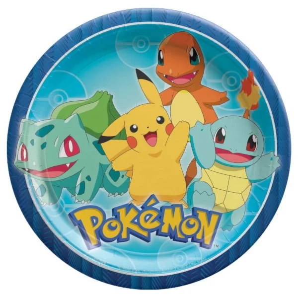 Pokémon 9" Dinner Plate for Parties - 8 Count (Party Supplies)