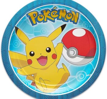 Pokémon 7" Round Dessert Plate for Parties - 8 Count (Party Supplies)