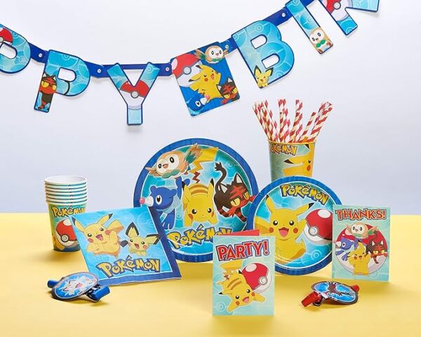 Pokémon 7" Round Dessert Plate for Parties - 8 Count (Party Supplies) - Image 5